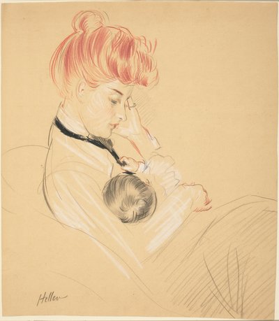 Madame Helleu Embalando Paulette em Seus Braços de Paul Cesar Helleu