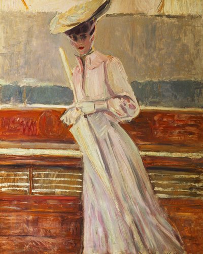 Madame Helleu no iate Etoile, c.1902 de Paul Cesar Helleu
