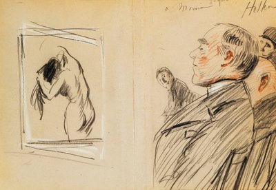 Monsieur Fiquet admirando um Pastel de Degas de Paul Cesar Helleu