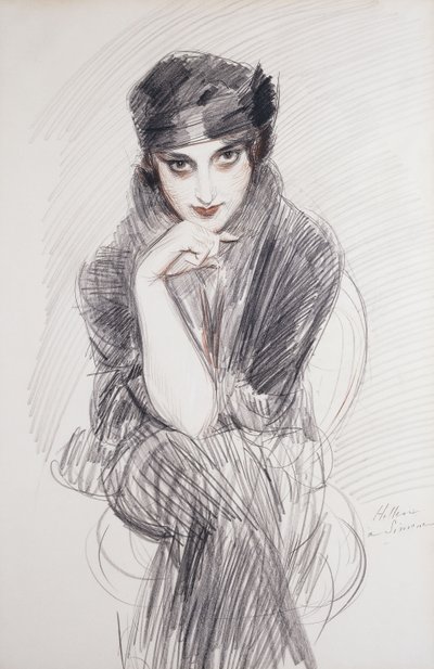 Retrato de uma senhora, possivelmente Madame Van Cleef de Paul Cesar Helleu