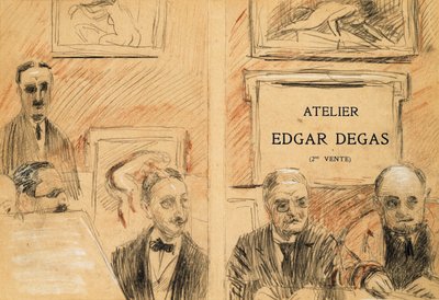 Os Leiloeiros na venda do estúdio Edgar Degas em dezembro de 1918 de Paul Cesar Helleu