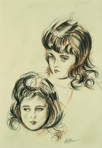 Dois estudos de Ellen, a filha do artista, de Paul Cesar Helleu