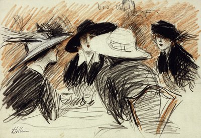 Vos Chapeux: Senhoras no Ritz, Nova York, 1913 de Paul Cesar Helleu