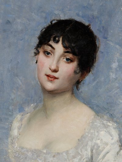 Jovem senhora de branco de Paul Cesar Helleu
