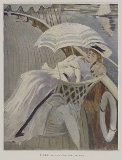 Sob o guarda-chuva branco (sob o guarda-chuva branco) de Paul Cesar after Helleu