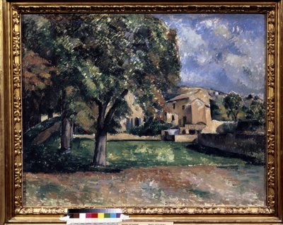 Árvores em um parque. Jas de Bouffan. Pintura de Paul Cezanne (1839-1906) de Paul Cézanne