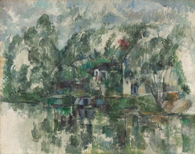 Na beira da água, c. 1890 (óleo sobre tela) de Paul Cézanne