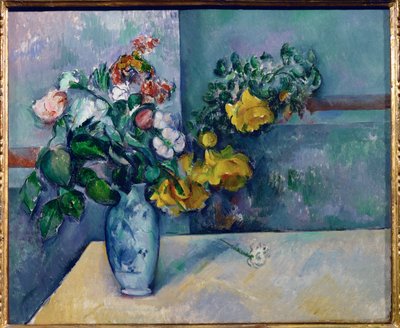 Flores num vaso (óleo sobre tela) de Paul Cezanne