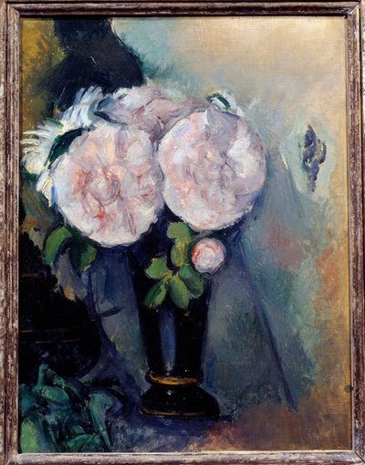 Flores em vaso azul Pintura de Paul Cezanne (1839-1906) Sol do século XIX. 0,3x0,23 m Paris, Musee de l