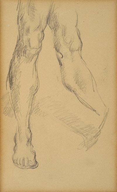 Estudo de pernas. Desenho de Paul Cezanne (1839-1906). Chumbo no papel. Diâmetro: 19,4x11,8cm. Musee Granet, Aix En Provence. de Paul Cézanne
