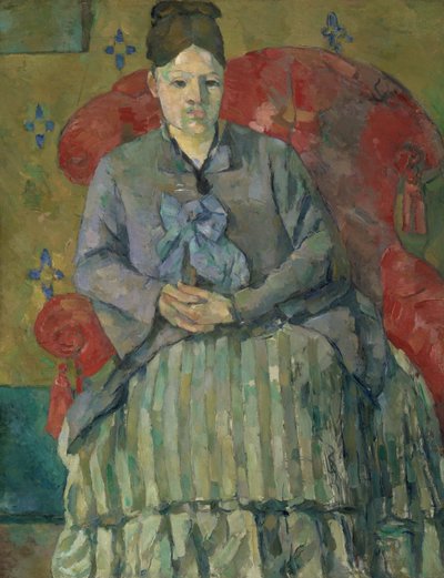 Madame Cézanne em uma poltrona vermelha de Paul Cézanne