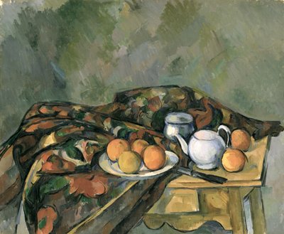 Natureza morta com um bule de chá (óleo sobre tela) de Paul Cézanne
