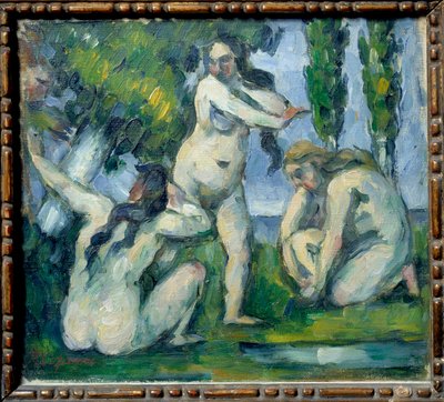 Pintura de Três Pais por Paul Cezanne (1839-1906). 1875-1877 Sol. 0,22x0,19 m Paris, musee d