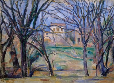 Árvores e casas de Paul Cézanne