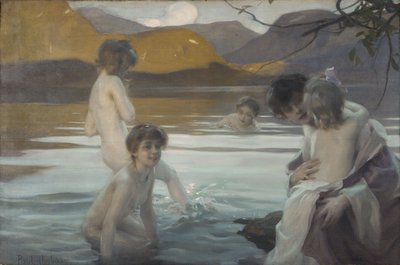 Primeiro Banho, ca. 1907 (óleo sobre tela) de Paul Chabas