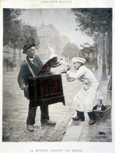 A música suaviza a moral, pintura de Chocarne-Moreau, c. 1900 de Paul Charles Chocarne Moreau