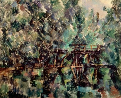Uma ponte sobre uma lagoa, c1898. de Paul Cézanne