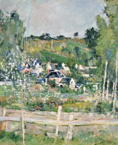 Uma vista de Auvers-sur-Oise, a cerca, c.1873 de Paul Cézanne