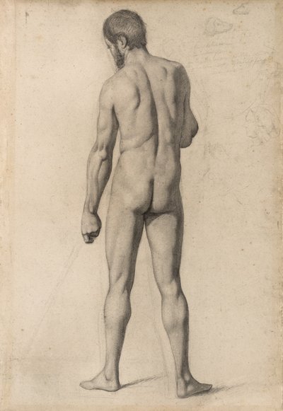 Nu acadêmico, visto de trás, 1862 de Paul Cézanne