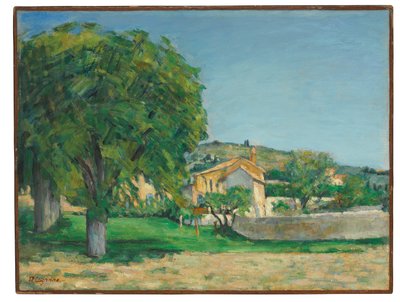 Castanheiros e fazenda em Jas de Bouffan, c.1876 de Paul Cézanne