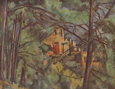 Château Noir por detrás das árvores de Paul Cézanne