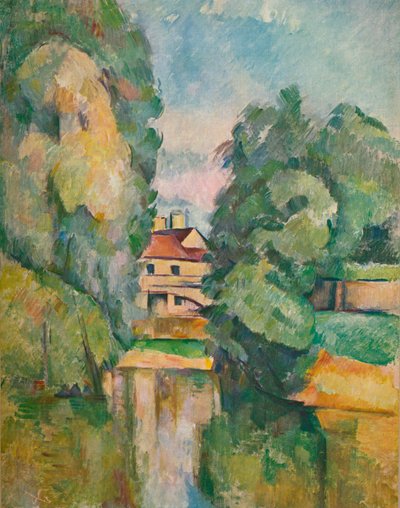Casa de campo por um rio, c1890 de Paul Cézanne