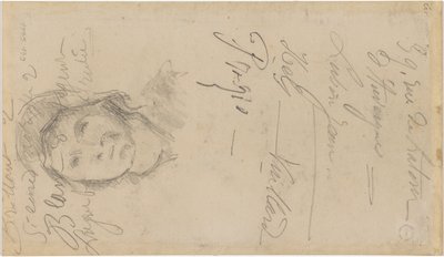 Cézanne - FWN 3005-52b, Depois de Louis Le Nain, Mulher com touca, 1884-87 de Paul Cézanne