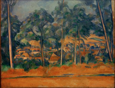 Aldeia atrás das árvores de Paul Cézanne