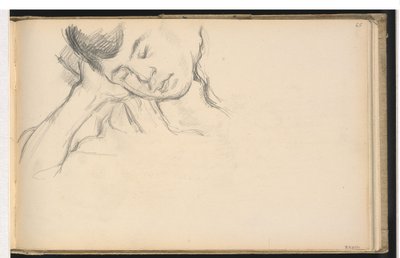 Figura descansando a cabeça na mão de Paul Cézanne