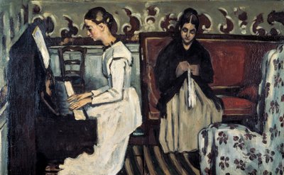 Menina na abertura do piano para Tannhauser, c1868. de Paul Cézanne