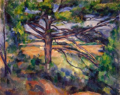 Pinheiro grande e terra vermelha de Paul Cézanne