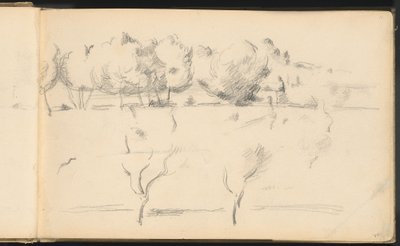 Paisagem com árvores de Paul Cézanne