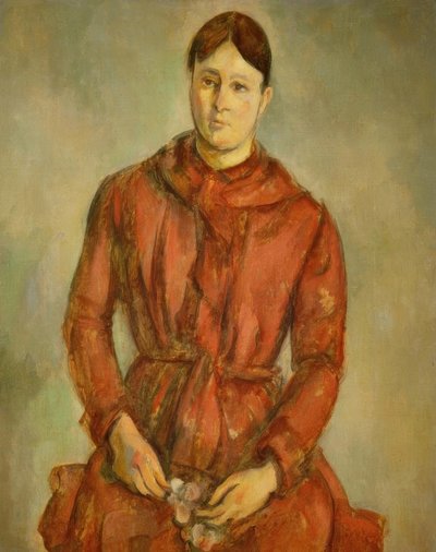 Madame Cézanne em vermelho de Paul Cézanne