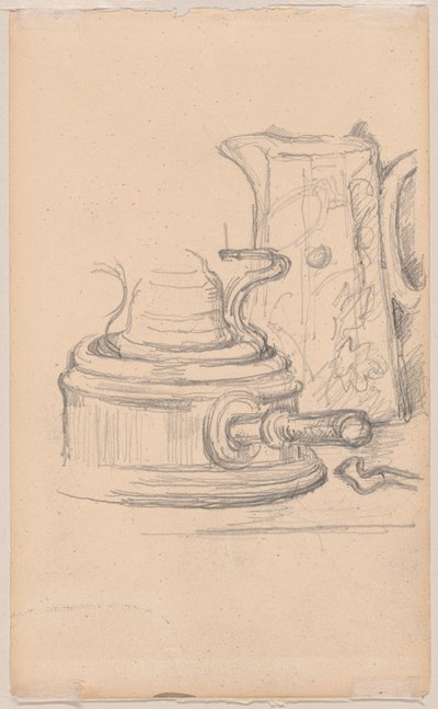 Jarro de leite e fogão de espírito de Paul Cézanne