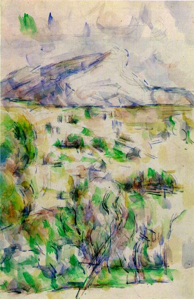 Mont Sainte Victoire de Lauves, 1902-06 (wc e lápis sobre papel) de Paul Cézanne