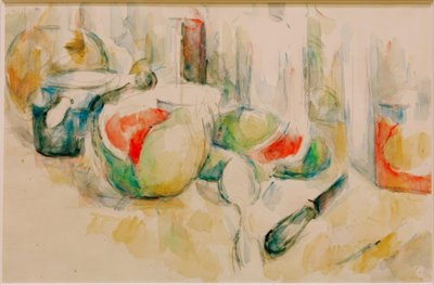 Ainda vida com melancia de Paul Cézanne
