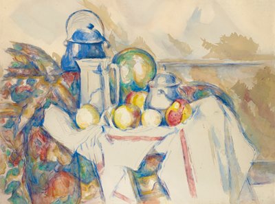 Natureza morta com leiteira, melão e açucareiro, 1900-1906. de Paul Cézanne