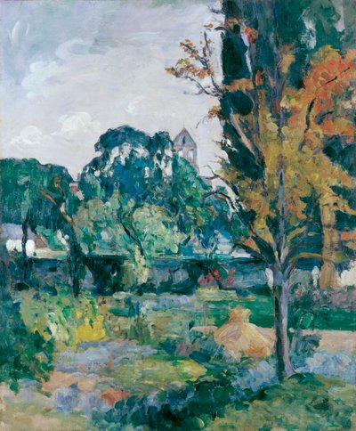 Paisagem com torre sineira de Paul Cézanne