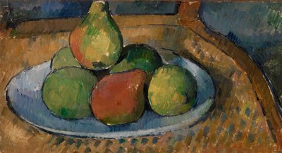 Prato de fruta numa cadeira de Paul Cézanne