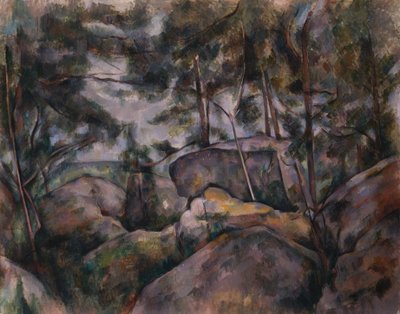 Rochas na floresta, década de 1890. de Paul Cézanne