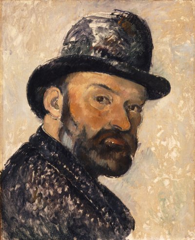 Auto-retrato com chapéu-coco, 1885-1886. de Paul Cézanne