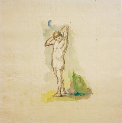 Banhista de pé com os braços cruzados no pescoço de Paul Cézanne