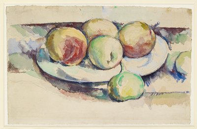 Natureza morta de pêssegos e figos, final do século XIX de Paul Cézanne