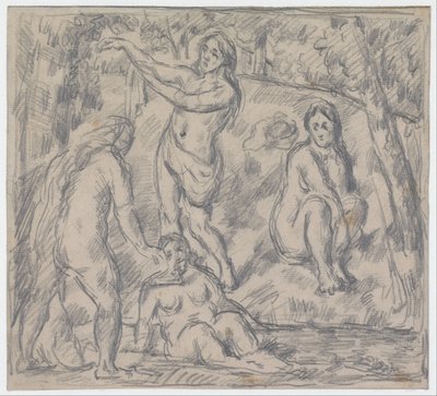 Estudo de quatro mulheres tomando banho de Paul Cézanne