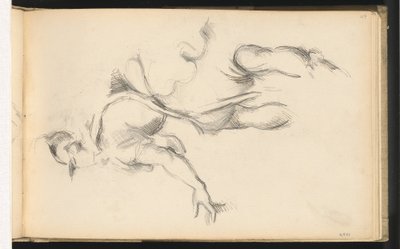 Estudo da Figura Alegórica França em A Troca das Duas Princesas de Rubens, 1882-1885. de Paul Cézanne