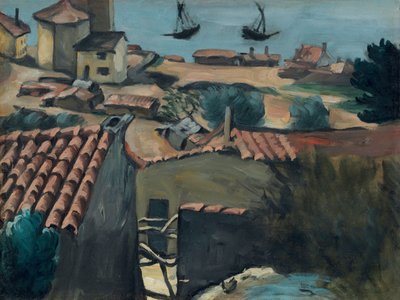 A vila de pescadores em L "Estaque; A vila piscatória de Estaque, c.1870 de Paul Cézanne
