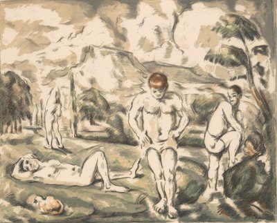 Os Grandes Banhistas Os Grandes Banhistas, ca. 1898., c. 1898. de Paul Cézanne