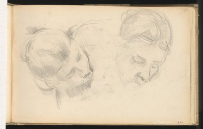 Duas cabeças de mulheres de Paul Cézanne
