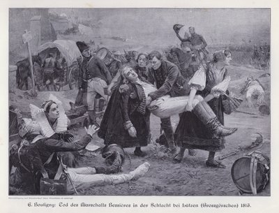 Morte do Marechal Bessieres na Batalha de Lutzen de Paul Émile Boutigny