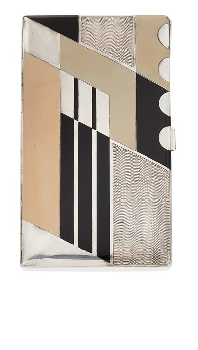 Caixa de cigarros, c.1925 (metal dourado prateado e verniz) de Paul Emile Brandt